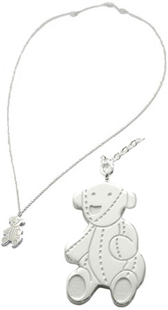 グッチ GUCCI グッチ ペンダントネックレステディーベアプレート ロゴ刻印Teddy 熊 ベア クマさんPENDANT NECKLACEスターリングシルバー ARGENTO 8106メンズ レディース 男女兼用スターリングシルバー925