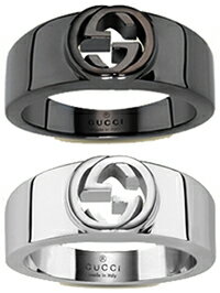 GUCCI グッチ リングインターロッキングG シルバーリングメンズ レディース 男女兼用RINGJ8400 07028195ペアリングとしてもオススメですスターリングシルバーシルバー ロジウム加工ブラック ダークロジウム加工　シンプル 指輪