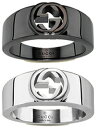 GUCCI グッチ リングインターロッキングG シルバーリングメンズ レディース 男女兼用RINGJ8400 07028195ペアリングとしてもオススメですスターリングシルバーシルバー ロジウム加工ブラック ダークロジウム加工 シンプル 指輪