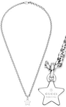 グッチ ネックレス（レディース） GUCCI グッチ ペンダントネックレススタープレートトップスターリングシルバー 0702SL 星型ユニセックス メンズ レディース 男女兼用トレードマーク スターペンダントPENDANT Trademark necklace