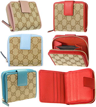 GUCCI グッチ コの字ファスナー小銭入れ付きホック式2つ折り財布GGキャンバス 二つ折財布ライトベージュ×ダークブラウン ベージュ×オレンジ ベージュ×ワインレッドFFPRG9672 FAFXG9871BR 8474