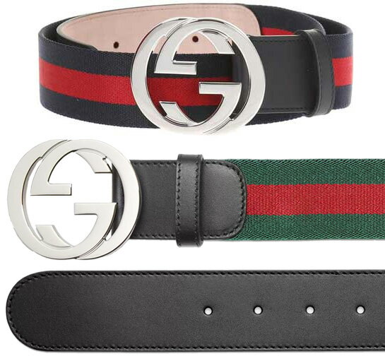 グッチ ベルト（メンズ） GUCCI グッチ ウェブラインベルトダブルGバックル ブラックインターロッキングロゴ ダークネイビー ウェビングライン レッドライン8497DNVRE1060GNRE メンズ レディース男女兼用 ユニセックスグリーン SIGNATURE WEB BELT