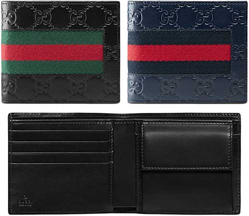 グッチ 二つ折り財布（メンズ） GUCCI グッチ メンズ レディース小銭入れ付き二つ折り財布ウェブライン グッチシマレザーブラック ダークネイビーブルーグリーン レッド GGアイコン WEB LINE 8497NV1060シグネチャーウェブストライプレザーウェブコインウォレット 2折り財布