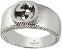 GUCCI RING グッチインターロッキングGロゴリング指輪 スターリングシルバーペアリングとしてもオススメ8106SL ダブルG ギザギザエッジ存在感のあるリングNORMAL #9-20 SILVER