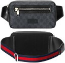 GUCCI グッチ ヒップバッグソフトGGスプリームキャンバスダークグレー×ブラックエンボスロゴレザータグウエストポーチ ボディーバッグコーティングGGキャンバスタイガー フロントファスナーポケットスネイク 1095DGY ベルトバッグ