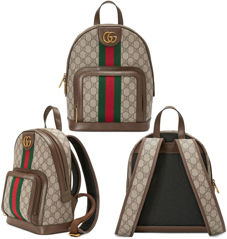 GUCCI グッチ バックパックリュックサック ウェブラインアンティークゴールドダブルGロゴGGスプリームキャンバスグリーン×レッドウェビングラインリュックサック ナップサックオフィディアデイバック 8994BEBR