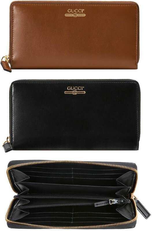 グッチ 長財布（メンズ） GUCCI グッチ 小銭入れ付きラウンドファスナー長財布 ヴィンテージロゴブラック ブラウン スムースカーフレザーメタリックゴールドプリント ジップアラウンドロングウォレットモアレライニング サイフ さいふ VINTAGELOGO10002535BR