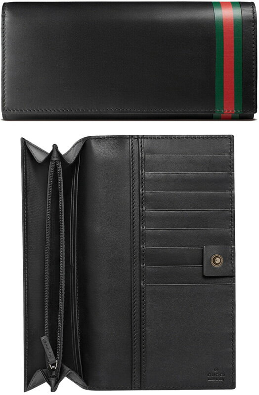 グッチ 財布（メンズ） GUCCI グッチ小銭入れ付き二つ折り長財布サイドウェブラインプリントスムースカーフレザーグリーン×レッドウェブ2つ折長財布 ウォレット さいふ サイフレディース メンズ ユニセックス WEB1091BK