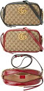 グッチ ポシェット レディース GUCCI グッチ斜めがけショルダーバッグGGキャンバス×GGマーモントベージュ×ブラック ×レッドダイアゴナルキルティングダブルGGゴールド レザートリムクロスボディバッグ 8561RE9772BK バック 鞄 カバン かばん