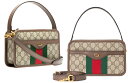 ハンドバッグ GUCCI グッチ フロントポケット付きアンティークゴールドダブルGロゴ ハンドバッグウェブライン スモールショルダーバッグダブルストラップ コットンリネンライニンググリーン×レッド BAG8745BEBR鞄 かばん カバン