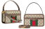 GUCCI グッチ フロントポケット付きアンティークゴールドダブルGロゴ ハンドバッグウェブライン スモールショルダーバッグダブルストラップ コットンリネンライニンググリーン×レッド BAG8745BEBR鞄 かばん カバン