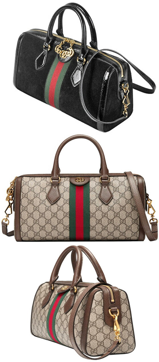 ボストンバッグ GUCCI グッチ ハンドバッグ2WAYミニボストンバッグベージュ×ダークブラウン オフィディアGGスプリームキャンバスブラックスエード ダブルGロゴ ショルダーバッググリーン×レッド ウェブラインMINIDUFFLE#MBAG 8745BEDBRREGN D6ZYB1060BK