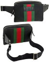 GUCCI グッチ ボディーバッグ テカニカルブラックキャンバスエンボスロゴレザータグベルトバッグ ウエストポーチクロスボディバッググリーン×レッドウェブラインヒップバッグ ウエストバッグかばん カバン 鞄 バック 8251BK