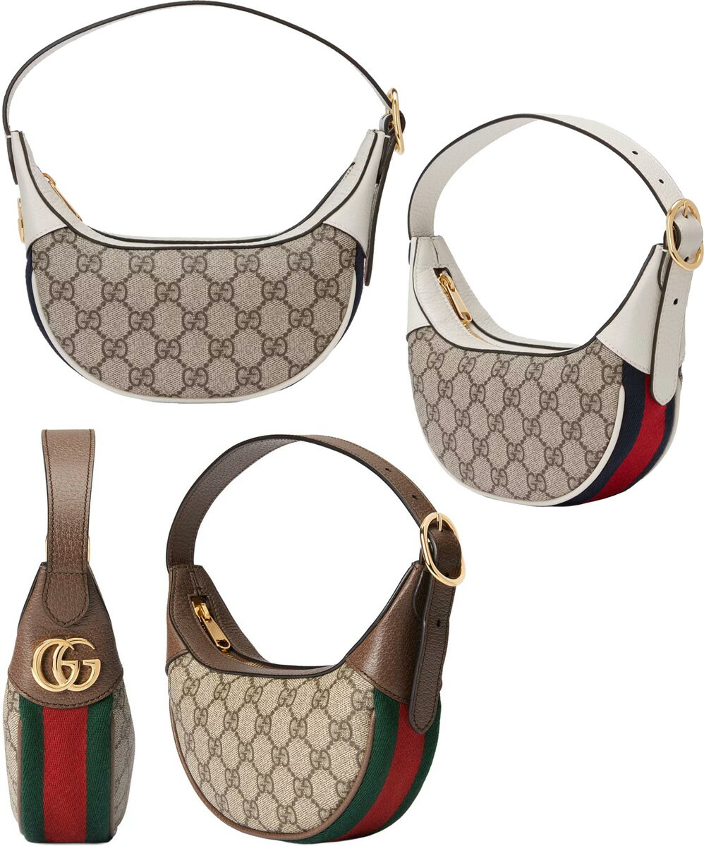 グッチ ハンドバッグ GUCCI グッチ ショルダーバックGGプラス コーティングGGキャンバス ショルダーポシェット ミニバッグベージュ×ブラウン ×ホワイト レザートリムグリーン×レッドストライプウェブボトムダブルGメタルロゴプレート鞄 OPHDIA8745BR9794WH