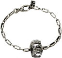 GUCCI グッチ メンズスクエアGキューブブレスレットエイジング フィニッシュスターリングシルバーアラベスクパターンファセットカットクリスタルストーンクリア ...