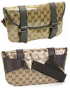 GUCCI グッチ ヒップバッグベージュ×ダークブラウンウエストポーチ...(4)