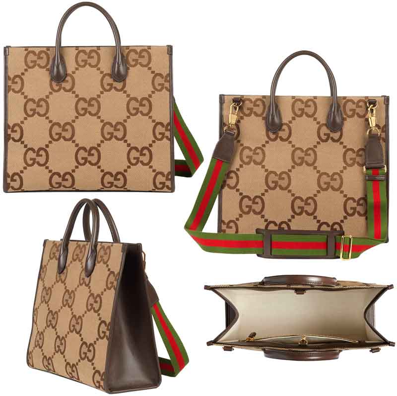 グッチ 帆布・キャンバス トートバッグ レディース GUCCI グッチ 2WAYトートバッグGGパターン インターロッキングGロゴキャメルベージュ×エボニーブラウンGGスプリームキャンバス ショルダーバッグブラウンレザートリム コットンリネンライニング 鞄 カバン BAG レディース JUMBO2570BEDBR