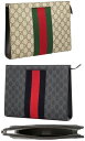 GUCCI グッチ ファスナーポーチセカンドバッグ コーティングGGキャンバスブラック×ダークグレー ベージュ×ダークブラウンウェブストライプ GGスプリームキャンバスインサイドエンボスロゴレザータグGG SUPREME1095BKDGYKHN4N