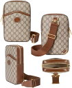 GUCCI グッチ ボディーバッグインターロッキングGオーバルレザータグ スリングバックパックGGスプリーム キャンバス ベージュ×ブラウンレザートリムコットンリネンライニング ワンショルダーバッグメンズ ユニセックス鞄 カバン 8563BEBRSLINGBAG