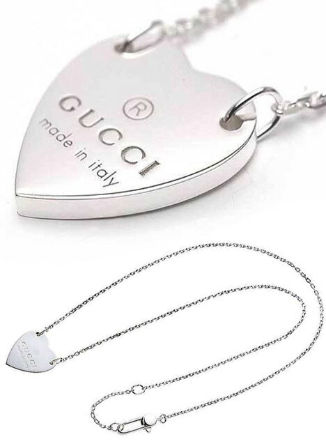 グッチ ネックレス（レディース） GUCCI グッチ レディースネックレスペンダントトレードマーク ハートモチーフTrandemark Heart 8106 NECKLACE PENDANTロゴ刻印 ハートプレートトップ