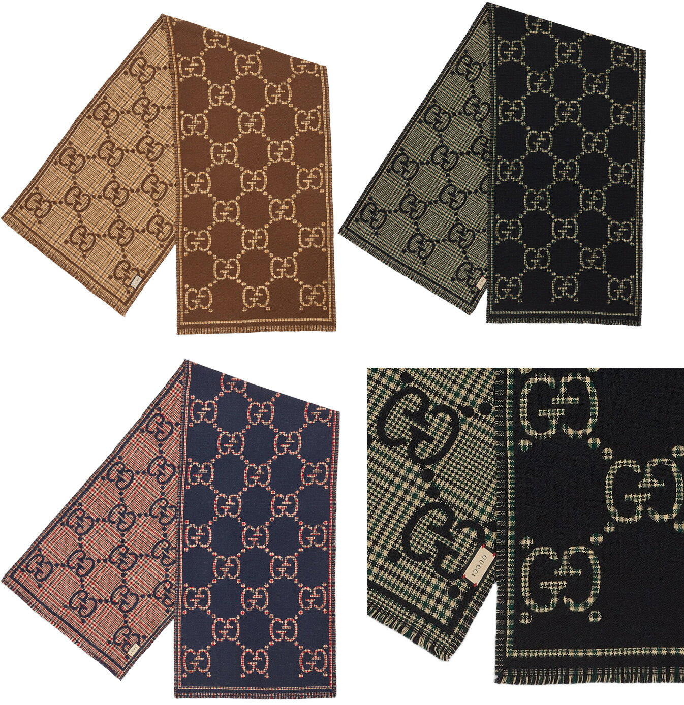 GUCCI å  ǥGGѥ󥦡ޥե顼åGG㥫ɥ륹 GG ȡ ֥å ͥӡ֥롼å ֥饦١ MUFFLER CHECK GG WOOL SCARF 660025 4G386 4174NVBL2579BRBE1066BK