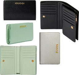 グッチ 革二つ折り財布 レディース GUCCI グッチ レディースファスナー小銭入れ付き二つ折り財布ゴールドスクリプトメタルロゴ ジップアラウンドウォレットミントグリーン ブラック ライトグレー2つ折りレザーウォレットテクスチャードレザー タフタライニングSCRIPT1440LGY3401GN1000