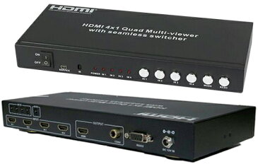 こんなの欲しかった!子画面ワイプ表示可能!4つの映像を1画面に表示できるHDMIセレクタ4つの入力映像を同時に見ることができるマルチビュー機能ゲーム中でもテレビやパソコンの映像をモニタリングできる高機能なHDMIスイッチャー装置リモコン付き