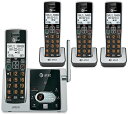 AT&T DECT6.0方式で会話が一段と音声通話クリアにブラック×シルバーコードレス留守番電話機コードレス子機電話帳50件最大12台まで増設可能オレンジナンバー ハンズフリー機能デザイン電話機 家電Cordless Telephone