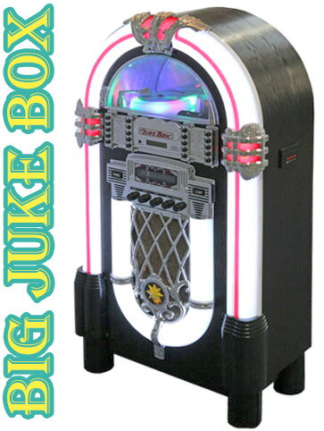 グラデーションマルチカラーネオン搭載ビッグジュークボックスMULTI COLOR NEON BIG＆TALL JUKEBOX音と光が奏でる CDプレイヤー＆AM/FMラジオお部屋やお店のディスプレーとしてiPhoneやandroidのスマホに繋げれば大音量での再生