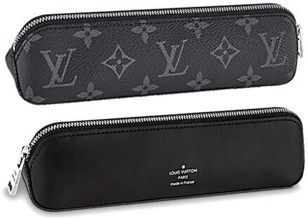 LOUIS VUITTON ルイヴィトンモノグラムキャンバスペンケースダークグレー×ブラックブラウン×レッド ネ..