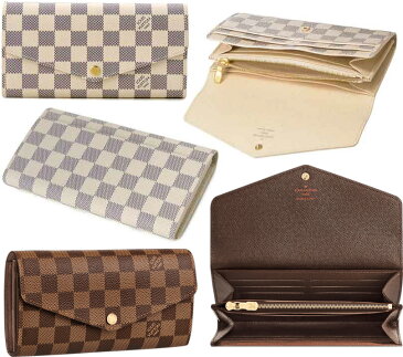 LOUIS VUITTON ルイヴィトンファスナー小銭入れ付き二つ折り長財布 エンヴェロップフラップダミエアズール ホワイト×グレー×ライトピンクポルトフォイユ サラ ルイビトン メンズ レディースロングウォレット サイフ さいふ