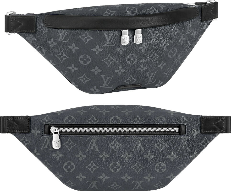 ルイヴィトン バッグ モノグラム（レディース） LOUIS VUITTON ルイヴィトンエンボスロゴ ベルトバッグウエストバッグ ショルダーバッグディスカバリーバムバッグPM ルイビトンブラック×ダークグレー モノグラムエクリプスキャンバスボディバッグ バッグファスナーポケット かばん 鞄 バック