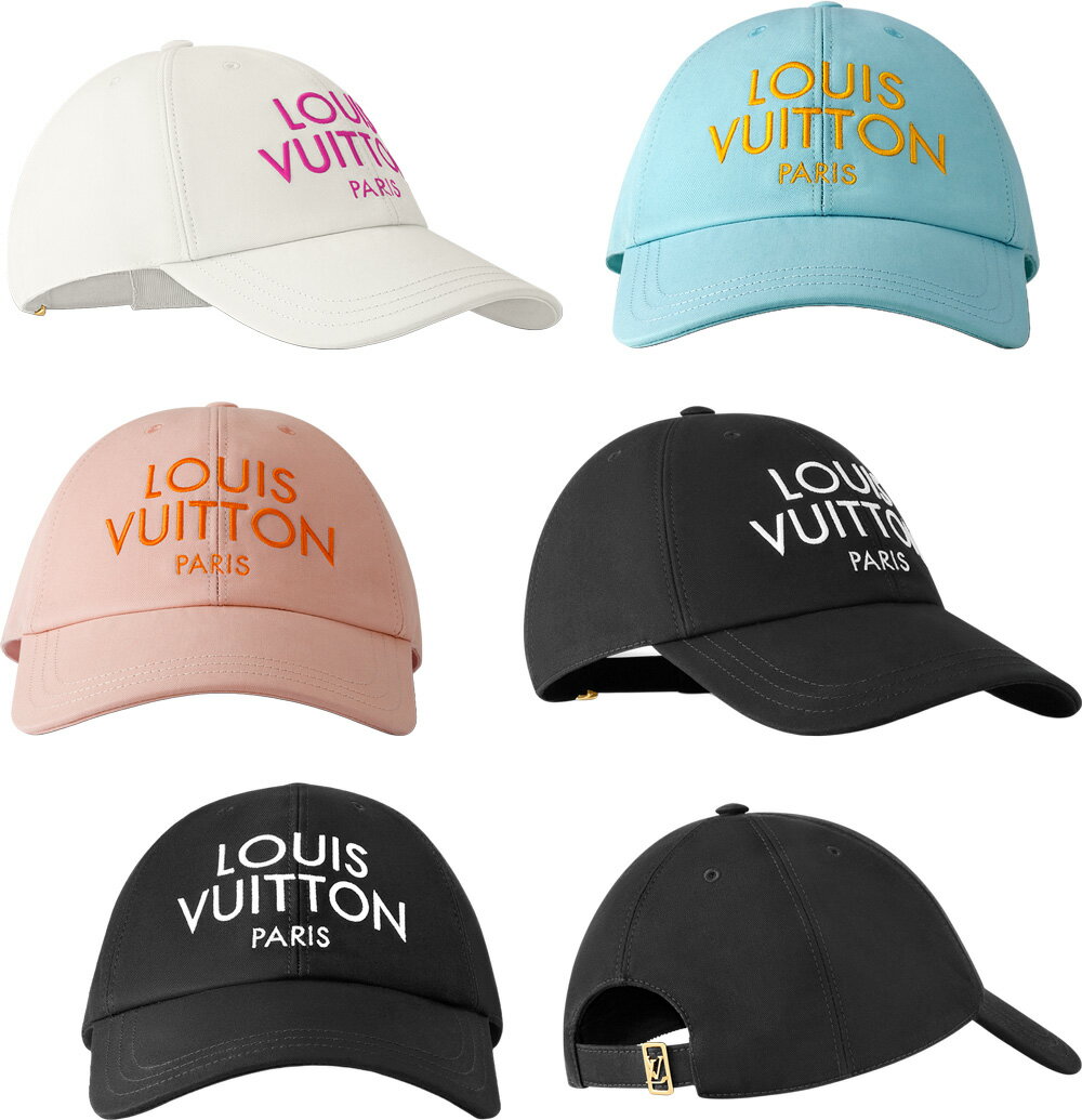LOUIS VUITTON ルイヴィトンレディース メンズ つば付き帽子Paris シグネチャー刺繍 モダンスポーティキャップ調節可能なメタルLVイニシャルバッ...