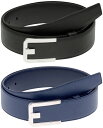 PRADA プラダメンズレザーベルトブラック ダークネイビー立方体プロングフレームバックルロゴ刻印ポリッシュメタルシルバーバックルSAFFIANO F0002B...