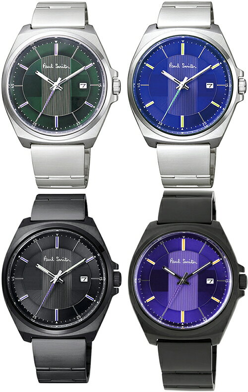 ポールスミス 腕時計 Paul Smith ポールスミス ウォッチ 腕時計watchシルバー ブラック メタルベルトブルー グリーン ブラック パープルアナログ アイコニック文字盤クロスClosed Eyesヴァーティカルストライプホリゾンタルヘアライン
