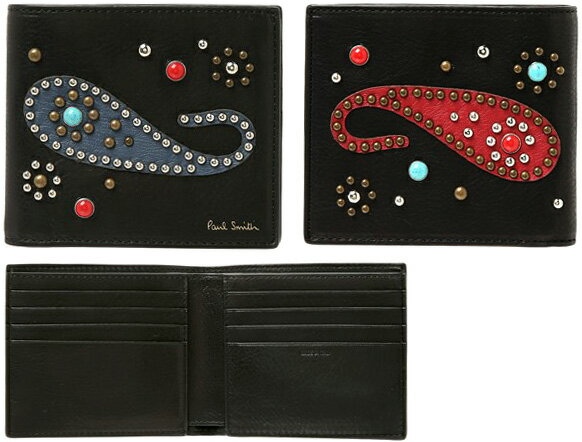 Paul Smith |[X~XYKt܍zʃyCY[X^bYbhGhO[~Vo[ubNJ[tU[ 2܂zD ܂z^vJ[hEHbgTOUGH LEATHER STUDSWALLET CARD WALLET