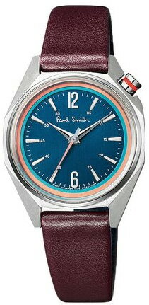 Paul Smith 腕時計 watchポールスミス シンプルモダンウォッチレディース オクタゴンミニネイビー×シルバー 革ベルトアナログ レザーバンドオクタゴンフェイスアーティストストライプリュウズ&2連リング
