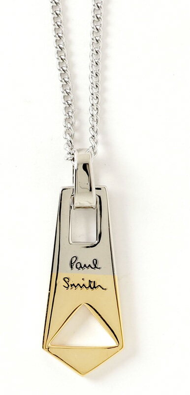 ポールスミス Paul Smith ポールスミスジップスライダープレートトップネックレスロゴ刻印ジップバー シルバー×yゴールドZIPPERTAB PENDANT NECKLACEネクタイイメージジッププルモチーフコーディネイトを華やかな印象に仕上げてくれるアイテム