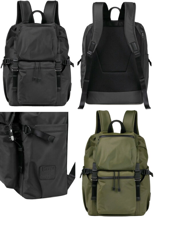 Paul Smith ポールスミスサイドブラインドロゴレザータグフロントファスナーポケット デイバッグシグネチャーストライプリュックサック アーバンアウトドアバックパックカーキグリーン ブラック バック 鞄BACKPACK DAYBAG