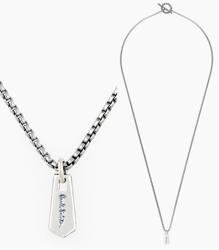 Paul Smith ポールスミスジップスライダープレートトップネックレスロゴ刻印ジップバー ベネチアシルバーチェーンZIPPERTAB PENDANT NECKLACEネクタイイメージジッププルモチーフコーディネイトを華やかな印象に仕上げてくれるアイテム