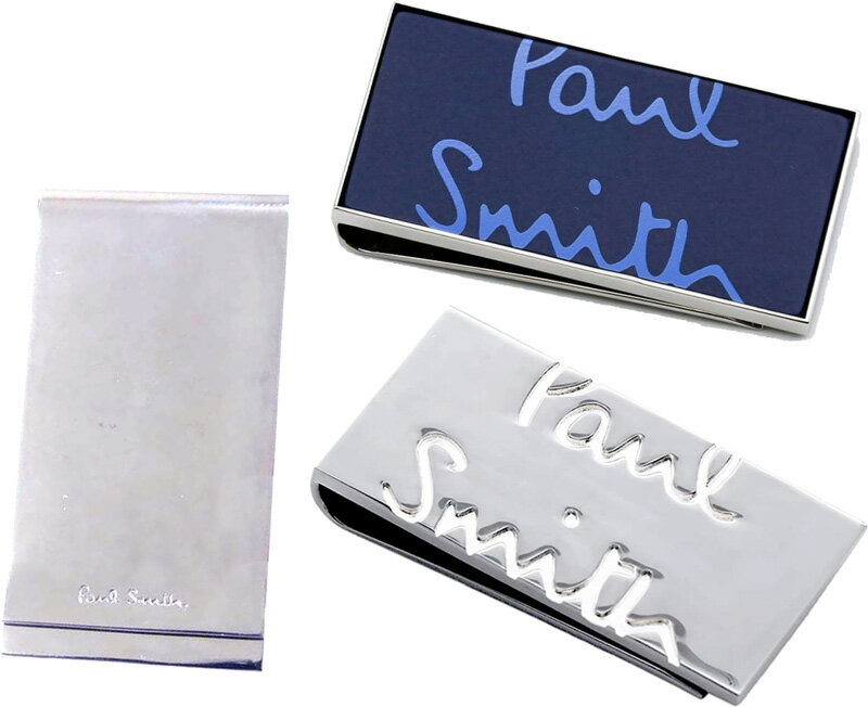 ポールスミス マネークリップ Paul Smith ポールスミスシルバー ネイビー×ブルー マネークリップアクセサリー 財布 札挟みメンズ レディース 男女兼用お札を簡単に挟めますお財布を持ち歩くのは好まないといった方にMoney Clip engraved onto the front BLU 47NV2SL