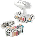 Paul Smith ポールスミス カフスマルチカラーストライプ シルバースーツスタイルアクセサリーミニクーパープレート立体ミニクーパー小物 車 シャツボタンダ...