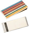 Paul Smith ポールスミスシルバー マネークリップマルチカラーストライプ裏面ロゴ刻印アクセサリー 財布 札挟みメンズ レディース 男女兼用お札を簡単に挟...