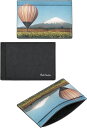 Paul Smith ポールスミスメンズ ブラックパスケースマルチカラーストライプバルーン 気球&富士山グラフィックプリント ホワイトロゴブラックサフィアーノ型...