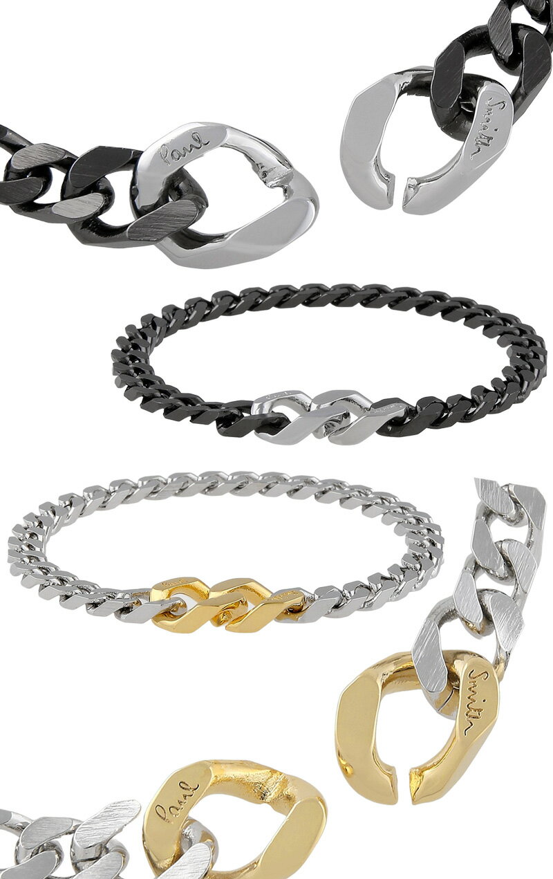 Paul Smith ݡ륹ߥ  ǥ åȥ֥Cʿ֥쥹åȥ֥åߥС Сߥɹޤ줿åȤȤǼ곰ǽʥˡͥȥХåCURB CHAIN SILVER BRACELET