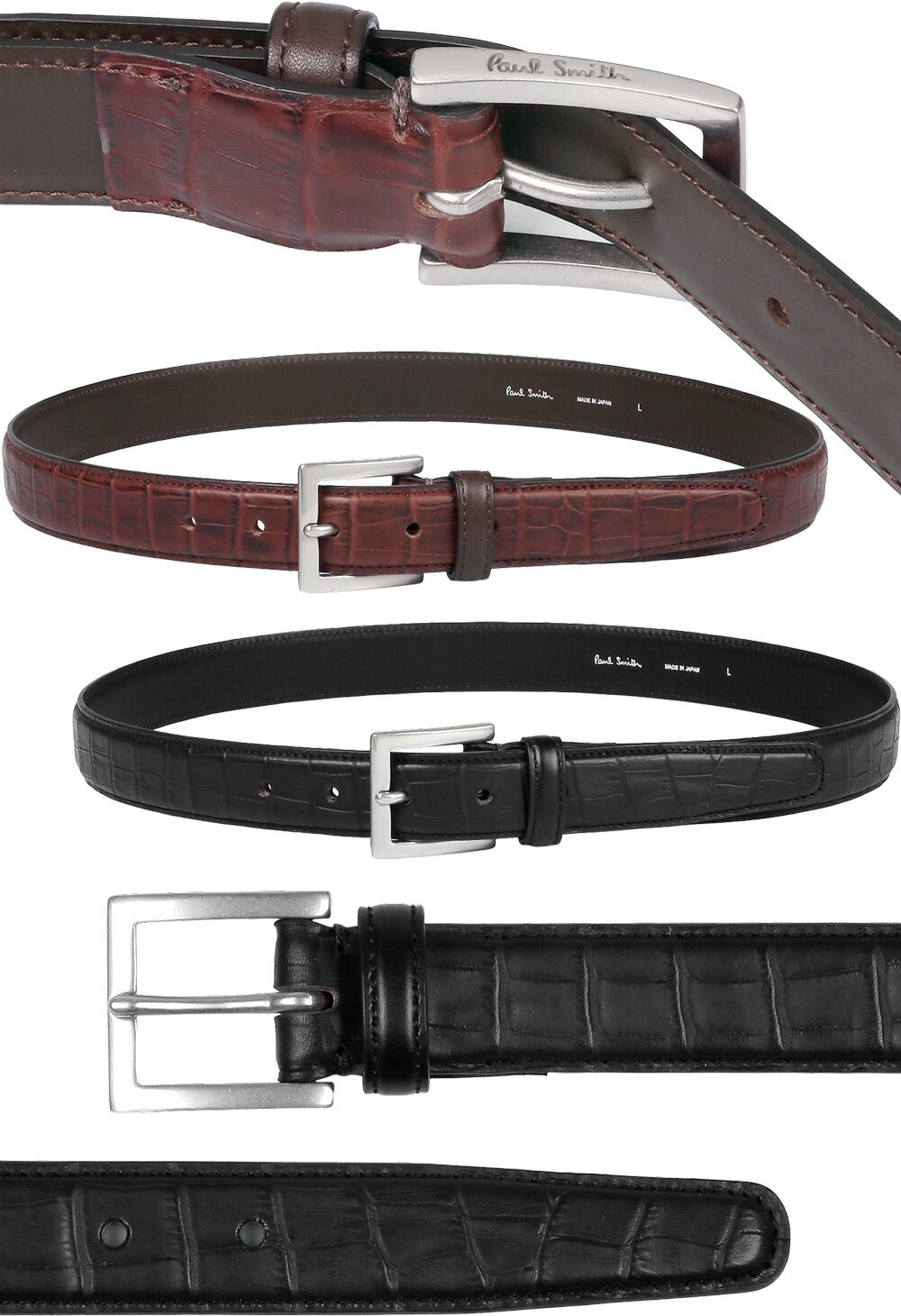 Paul Smith ݡ륹ߥܥ쥶٥ȥե꡼ ɥ쥶٥ȥ뷿 ֥å ֥饦BELT LEATHER BELT