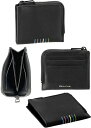 Paul Smith ポールスミスメンズ L字ファスナーコインケース 財布ブラック カードケース マルチカラーエナメルライン箔押しロゴ 定期入れ パスケース付き...