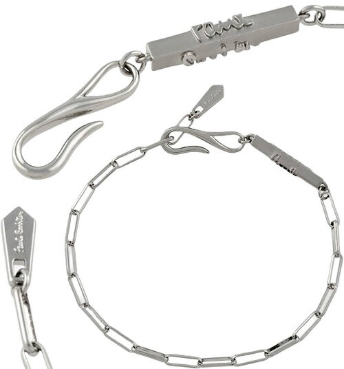 Paul Smith ポールスミス メンズメタルナバホチェーンブレスレットトツロゴバープレートシルバー ロゴ刻印タイプレートチャーム細長サークルリンクチェーンノーズフック留め具 レディース BRACELET誕生日や記念日など、特別な日に贈るプレゼントに