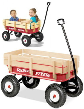 RADIO FLYER　ラジオフライヤーAll-Terrain Wagons オールテレーンワゴンAll-Terrain Steel & Wood Wagon #32木製枠 荷物を積んで楽々移動トラベラーワゴンより少し大きめのエアタイヤを履いたモデル