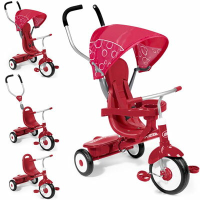 Radio Ultimate Flyer ラジオフライヤーtrikes Bikes 三輪車 自転車deluxe 三輪車 Steer Stroll Trike成長に合わせて４つの使い分け4 In 1 Trike レッド 日除け付き前輪操作が可能なプッシュハンドル付き３輪車the Ultimate Grow With Me Trike Kaminorth
